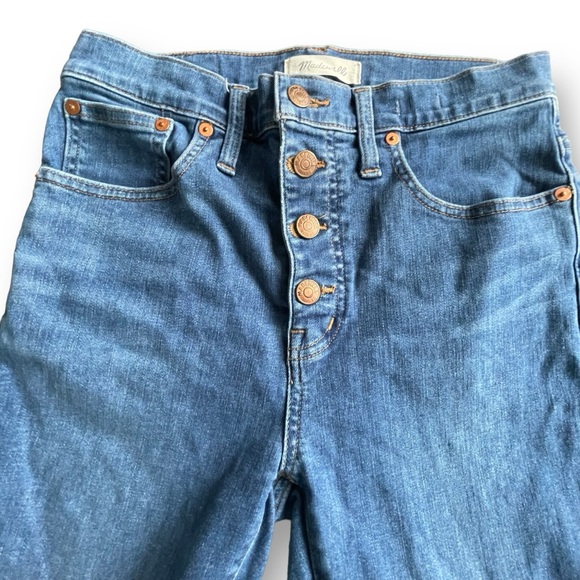 Madewell Medium Wash Cali-Demi Raw Hem Boot Jeans Women's Size 27 - Picture 2 of 11